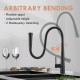 Matt Black Solid Brass Mixer Tap with Flexible Rubber Spout 360 Swivel for Kitchen