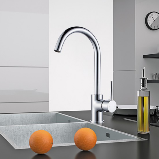 Euro Classic Round Chrome Standard 360 degree Swivel Kitchen Sink Mixer Tap