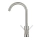 Euro Round Brushed Nickel Kitchen Sink Mixer Tap 360° Swivel