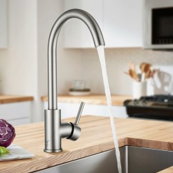 Euro Round Brushed Nickel Kitchen Sink Mixer Tap 360° Swivel Euro Round Brushed Nickel Kitchen Sink Mixer Tap 360° Swivel
