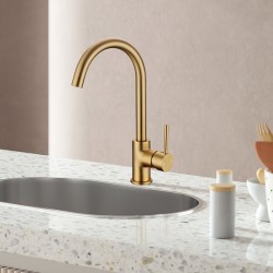 Euro Round Brushed Yellow Gold Kitchen Sink Mixer Tap 360° Swivel Euro Round Brushed Yellow Gold Kitchen Sink Mixer Tap 360° Swivel
