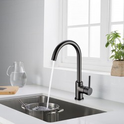 Euro Round Gunmetal Grey Kitchen Sink Mixer Tap 360° Swivel Euro Round Gunmetal Grey Kitchen Sink Mixer Tap 360° Swivel