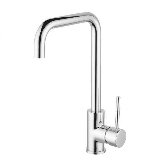 Round Chrome 360 degree Swivel Kitchen Sink Mixer Tap Gooseneck Spout