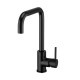 Round Matt Black 360 degree Swivel Kitchen Sink Mixer Tap Gooseneck Spout