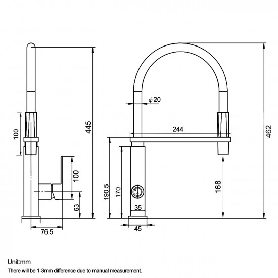 Ottimo Brushed Nickel Kitchen Sink Mixer Tap