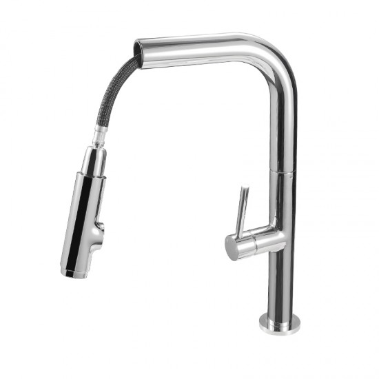 Round Chrome Pull Out Kitchen/Laundry Sink Mixer Taps Swivel Kitchen Tapware