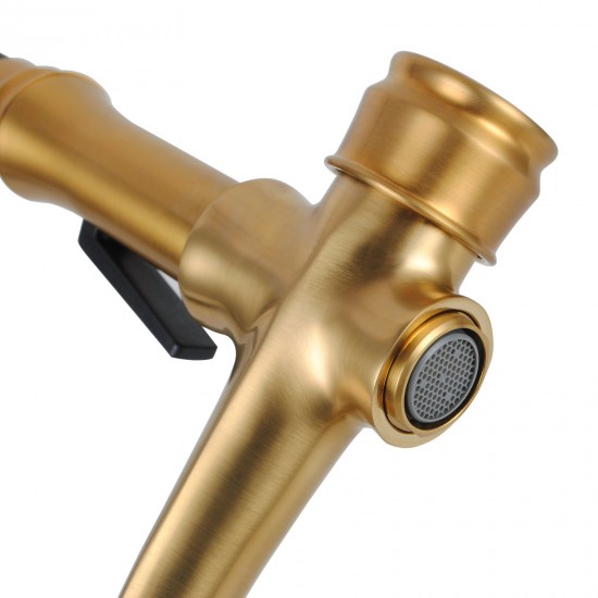 Brass Brushed Yellow Gold Kitchen/Laundry Sink Mixer Taps Swivel Kitchen Tapware