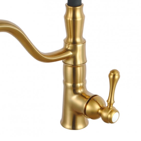 Brass Brushed Yellow Gold Kitchen/Laundry Sink Mixer Taps Swivel Kitchen Tapware