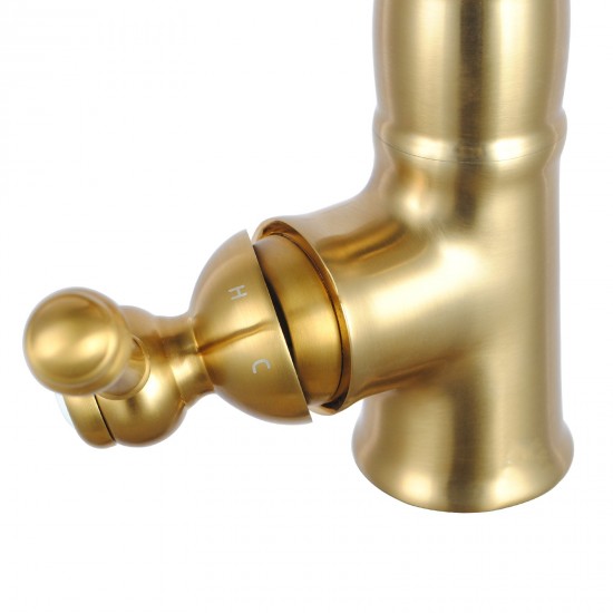 Brass Brushed Yellow Gold Kitchen/Laundry Sink Mixer Taps Swivel Kitchen Tapware