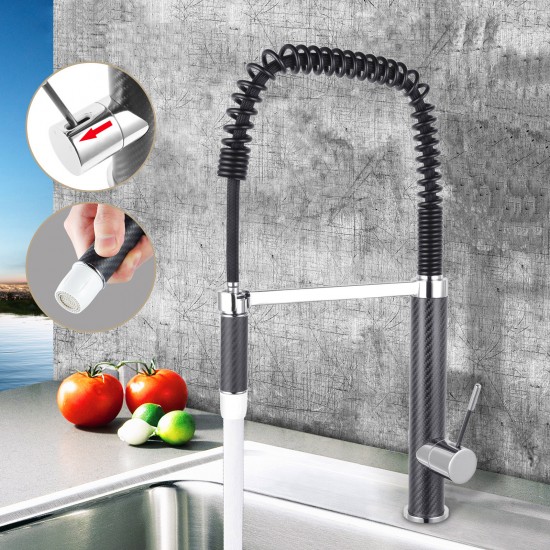 Tall Spring Pull Down Kitchen Sink Mixer Tap