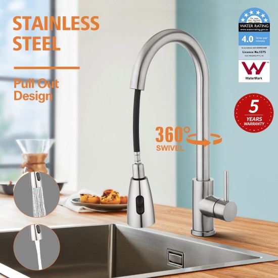 2 Water Pattern Pull Out Kitchen Swivel Mixer Tap Laundry Sink Spout Faucet Brushed Nickel 2 Water Pattern Pull Out Kitchen Swivel Mixer Tap Laundry Sink Spout Faucet Brushed Nickel