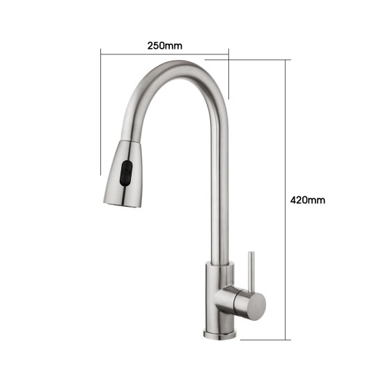 2 Water Pattern Pull Out Kitchen Swivel Mixer Tap Laundry Sink Spout Faucet Brushed Nickel 2 Water Pattern Pull Out Kitchen Swivel Mixer Tap Laundry Sink Spout Faucet Brushed Nickel