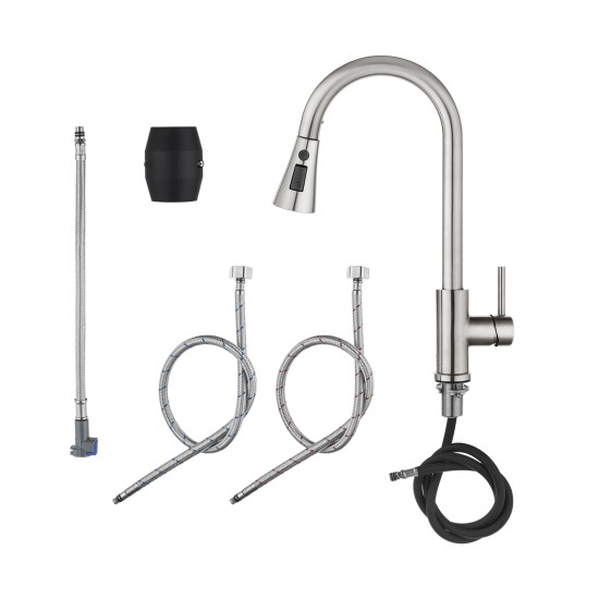 Kitchen Mixer Tap 3-Mode Swivel Spout Pull Out Sink Faucet Brushed Nickel Kitchen Mixer Tap 3-Mode Swivel Spout Pull Out Sink Faucet Brushed Nickel