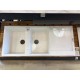 1160*500*200mm White Granite Quartz Stone Kitchen Sink Double Bowls with Drainboard Topmount With Overflow Durability Scratch Resistant Heat-Resistant Anti-Bacterial Easy To Clean