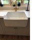 610*460*255mm Ceramic Butler Sink Single Bowl Farmhouse Kitchen Laundry Sink Apron Front