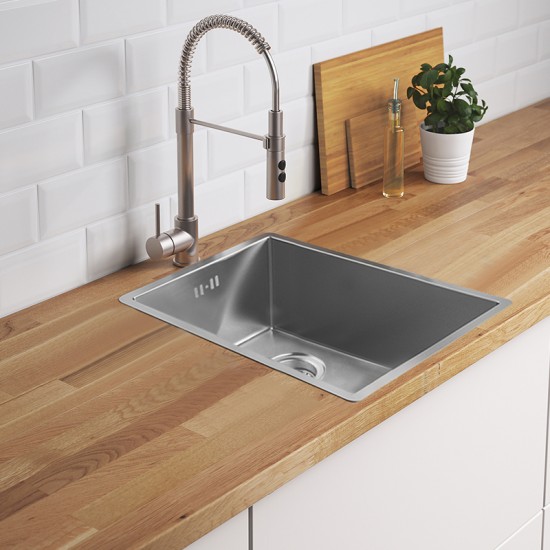 300x450x205mm 1.2mm Round Corner Stainless Steel Handmade Single Bowl Top/Flush/Undermount Kitchen/Laundry Sink With Overflow