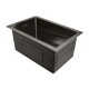 300x450x205mm Dark Grey Stainless Steel Handmade Single Bowl Top/Flush/Undermount Kitchen/Laundry Sink With Overflow