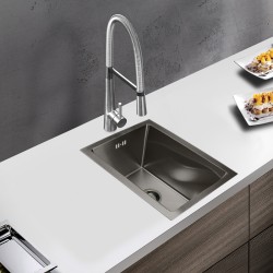 300x450x205mm Dark Grey Stainless Steel Handmade Single Bowl Top/Flush/Undermount Kitchen/Laundry Sink With Overflow 300x450x205mm Dark Grey Stainless Steel Handmade Single Bowl Top/Flush/Undermount Kitchen/Laundry Sink With Overflow