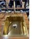 440x440x205mm 1.2mm Brushed Yellow Gold Stainless Steel Handmade Single Bowl Top/Undermounted Kitchen/Laundry Sinks With Overflow Corrosion Resistant Oilproof Easy To Clean