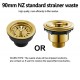 440x440x205mm 1.2mm Brushed Yellow Gold Stainless Steel Handmade Single Bowl Top/Undermounted Kitchen/Laundry Sinks With Overflow Corrosion Resistant Oilproof Easy To Clean