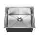 440x440x205mm 1.2mm Round Corner Stainless Steel Handmade Single Bowl Top/Flush/Undermount Kitchen/Laundry Sink With Overflow Corrosion Resistant Oilproof Easy To Clean Scratch Resistant
