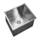 440x440x205mm 1.2mm Round Corner Stainless Steel Handmade Single Bowl Top/Flush/Undermount Kitchen/Laundry Sink With Overflow Corrosion Resistant Oilproof Easy To Clean Scratch Resistant