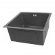 440x440x205mm Dark Grey Stainless Steel Handmade Single Bowl Top/Undermounted Kitchen/Laundry Sinks With Overflow