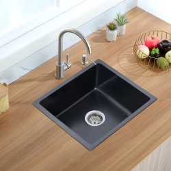 540x440x205mm 1.2mm Dark Grey Stainless Steel Handmade Single Bowl Top/Undermounted Kitchen/Laundry Sinks With Overflow 540x440x205mm 1.2mm Dark Grey Stainless Steel Handmade Single Bowl Top/Undermounted Kitchen/Laundry Sinks With Overflow
