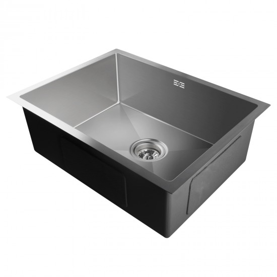 600x450x205mm 1.2mm Stainless Steel Handmade Single Bowl Top/Flush/Undermount Kitchen/Laundry Sink With Overflow Corrosion Resistant Oilproof Easy To Clean Scratch Resistant