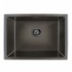 600x450x205mm Dark Grey Stainless Steel Handmade Single Bowl Top/Undermounted Kitchen/Laundry Sinks With Overflow