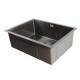 600x450x205mm Dark Grey Stainless Steel Handmade Single Bowl Top/Undermounted Kitchen/Laundry Sinks With Overflow