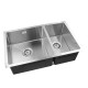 710x450x205mm 1.2mm Handmade Round Corners Double Bowls Top / Undermounted / Flush Mounted Kitchen Sink  With Overflow Corrosion Resistant Oilproof Easy To Clean Scratch Resistant