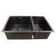 710x450x205mm Dark Grey Stainless Steel Handmade Double Bowls Top/Undermounted Kitchen Sinks With Overflow