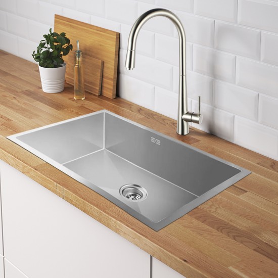 760x450x205mm 1.2mm Stainless Steel Handmade Single Bowl Top/Flush/Undermount Kitchen/Laundry Sink With Overflow