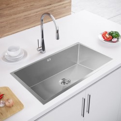 760x450x205mm 1.2mm Stainless Steel Handmade Single Bowl Top/Flush/Undermount Kitchen/Laundry Sink With Overflow 760x450x205mm 1.2mm Stainless Steel Handmade Single Bowl Top/Flush/Undermount Kitchen/Laundry Sink With Overflow