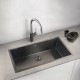 760x450x205mm Dark Grey Stainless Steel Handmade Single Bowl Top/Undermounted Kitchen/Laundry Sinks With Overflow