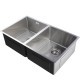 770x450x215mm 1.2mm Handmade Double Bowls Top/Undermounted Kitchen Sinks With Overflow Corrosion Resistant Oilproof Easy To Clean Scratch Resistant