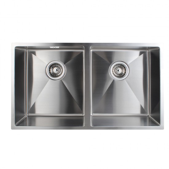 770x450x215mm 1.2mm Handmade Double Bowls Top/Undermounted Kitchen Sinks With Overflow Corrosion Resistant Oilproof Easy To Clean Scratch Resistant
