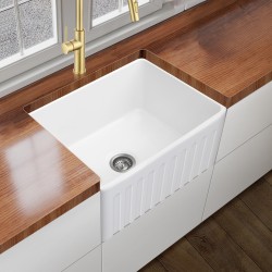 610*460*255mm Reversible Apron Front Kitchen Farmhouse Butler Sink Single Bowl Basin 610*460*255mm Reversible Apron Front Kitchen Farmhouse Butler Sink Single Bowl Basin