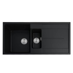 1000x500x210mm Black Granite Stone Kitchen Sink Double Bowls With Drainboard 1000x500x210mm Black Granite Stone Kitchen Sink Double Bowls With Drainboard