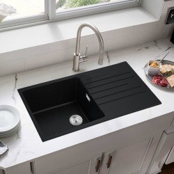 1000x500x200mm Quartz Granite Single Bowl Sink with Drain Board for Top Mount in kitchen/Laundry 1000x500x200mm Quartz Granite Single Bowl Sink with Drain Board for Top Mount in kitchen/Laundry