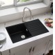 1000x500x200mm Quartz Granite Single Bowl Sink with Drain Board for Top Mount in kitchen/Laundry