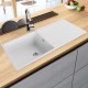 1000x500x200mm White Quartz Granite Single Bowl Sink with Drain Board for Top Mount in kitchen/Laundry