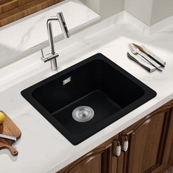 422x422x203mm Black Granite Stone Kitchen Laundry Sink Single Bowl Top/Undermount 422x422x203mm Black Granite Stone Kitchen Laundry Sink Single Bowl Top/Undermount