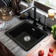 422x422x203mm Black Granite Stone Kitchen Laundry Sink Single Bowl Top/Undermount