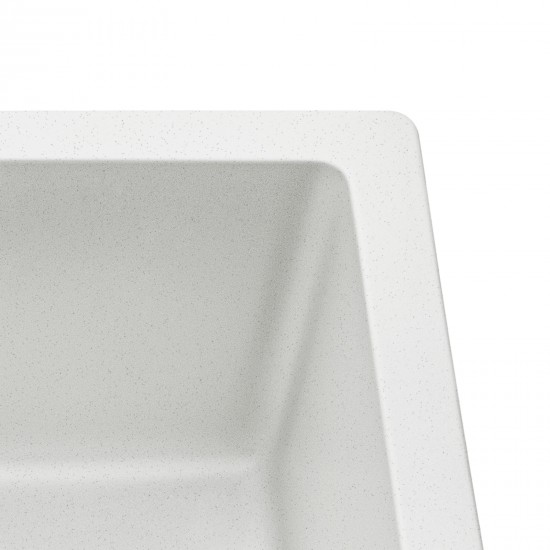 White Granite Quartz Stone Kitchen/Laundry Sink Single Bowl Top/Under Mount 422*422*203mm