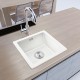 White Granite Quartz Stone Kitchen/Laundry Sink Single Bowl Top/Under Mount 422*422*203mm