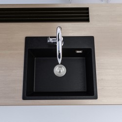 550x490x200mm Black Single Bowl Granite Quartz Stone Kitchen Sink with Overflow Top/Flush/Under Mount 550x490x200mm Black Single Bowl Granite Quartz Stone Kitchen Sink with Overflow Top/Flush/Under Mount