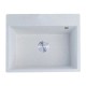 600x490x200mm White Single Bowl Granite Quartz Stone Kitchen Sink with Overflow Top/Flush/Under Mount