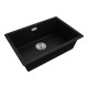 600*450*200mm Black Granite Quartz Stone Top/Under Mounted Kitchen Sinks Single Bowl Black Granite Sinks With Overflow Durability Scratch Resistant Fade-Resistant Heat-Resistant Anti-Bacterial Easy To Clean